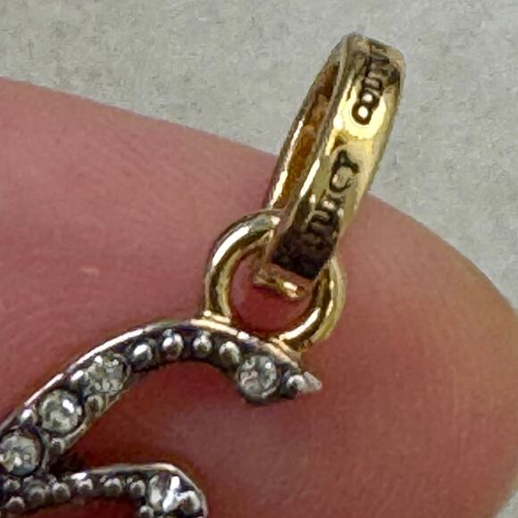 VTG Juicy Couture H Initial Lowercase Script Mini Charm Gold Tone Delicate - Picture 3 of 5